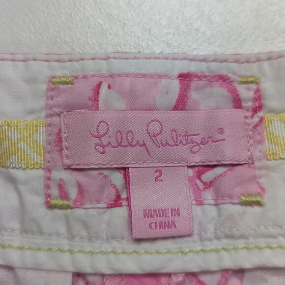 Lilly Pulitzer Shorts Women's Size 2 Pink Floral Chipper Bermuda - Picture 7 of 8